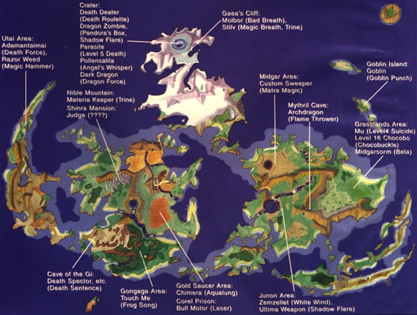 Final Fantasy 7 Enemy Skills Map